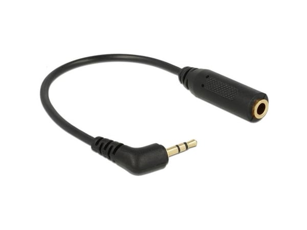 Delock - Hodetelefonadapter - 4-polsminijakk hunn til stereomikrojakk hann vinklet - 17 cm - svart