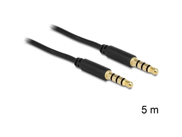 DeLOCK 83438, 3.5mm, Uros, 3.5mm, Uros, 5 m, Musta