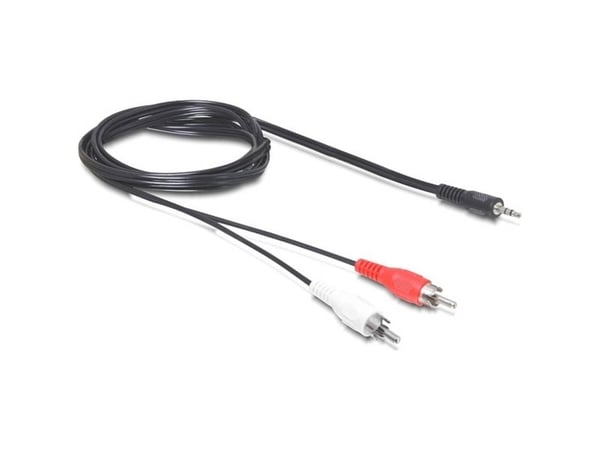 Delock - Lydkabel - RCA x 2 hann til mini-phone stereo 3.5 mm hann - 10 m - svart