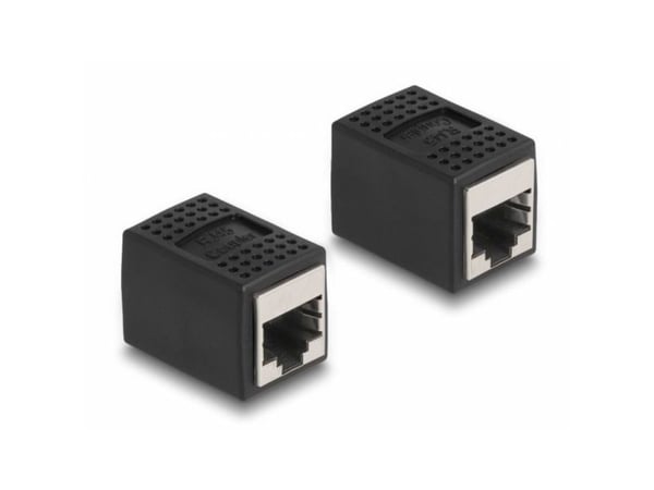 Delock-sovitin RJ45-liittimestä RJ45-liittimeen Cat.6A musta