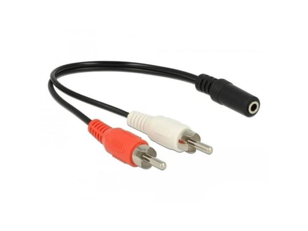 Delock - Lydkabel - RCA hann til mini-phone stereo 3.5 mm hunn - 20 cm - svart
