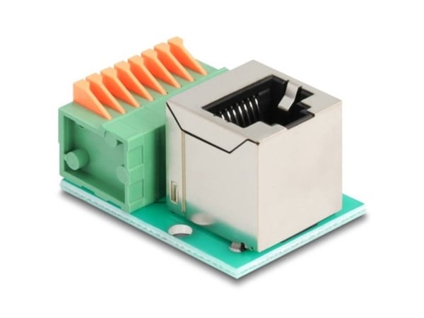 Delock - Nettverksadapter - RJ-45 (hunn) vinklet til 8-pins terminalblokk - CAT 5e