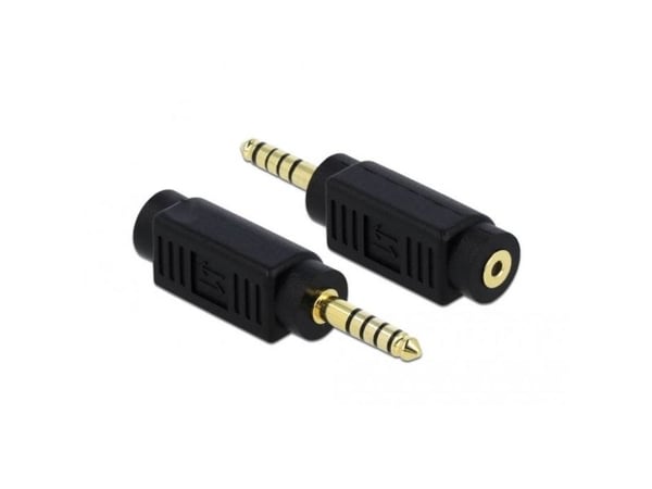 Delock - Audiokopling - balansert stereo 4,4 mm hann til 4-pols mikrojakk hunn - svart