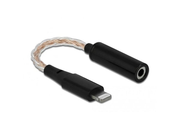 Delock - Lightning til hodetelefonjakk-adapter - Lightning hann til mini-phone stereo 3.5 mm hunn - 10.5 cm