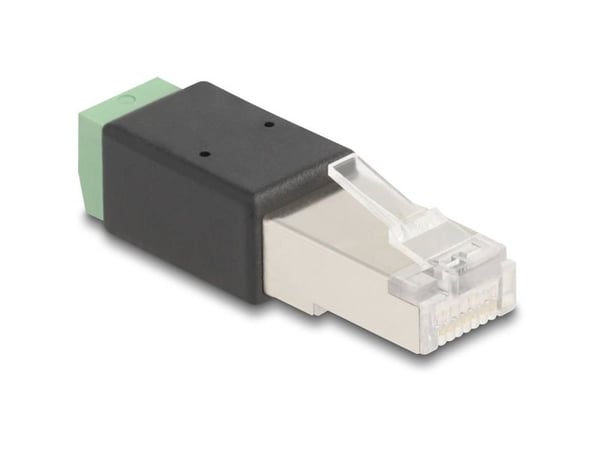 Delock - Nettverkkontakt - RJ-45 (hann) til 2-pins terminalblokk - svart, grønn