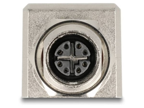 Delock - Nettverksadapter - 8 pin M12-X (hunn) til RJ-45 (hunn) - STP - CAT 6a - svart/sølv