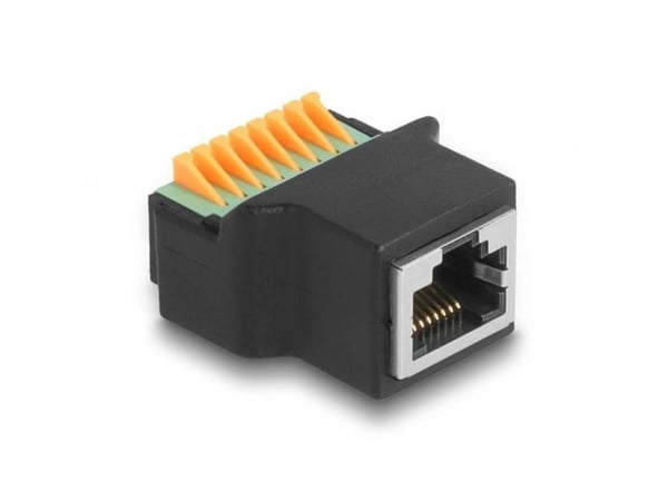 Delock - Nettverksadapter - RJ-45 (hunn) til tilkoblingsklemme - svart, grønn