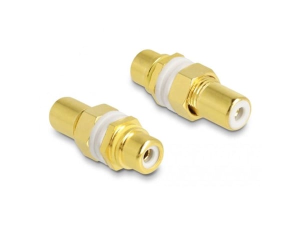 Delock - Audioadapter - RCA hunn til RCA hunn - hvit ring, gull