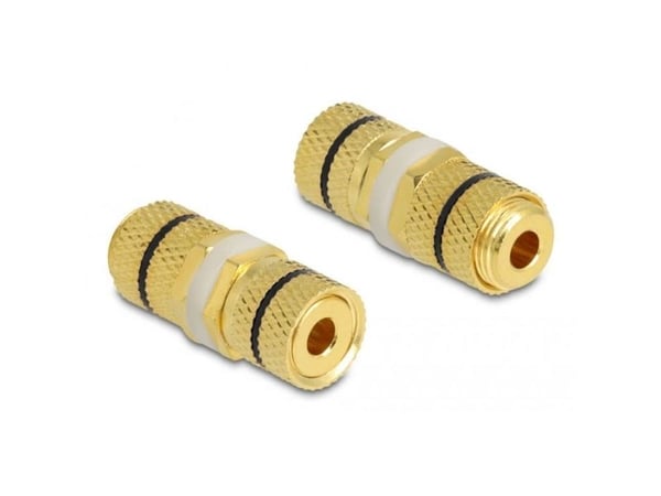 Delock - Audio-adapter - Binding Post till Binding Post - svart ring, guld