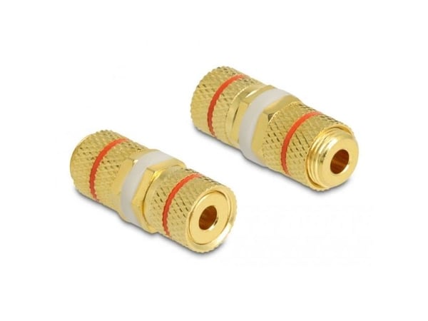 Delock - Audio-adapter - Binding Post till Binding Post - röd ring, guld