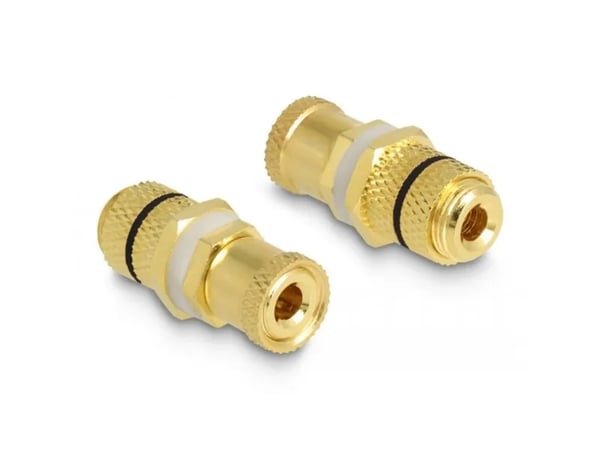 Delock - Audio-adapter - Binding Post till Binding Post - svart ring, guld