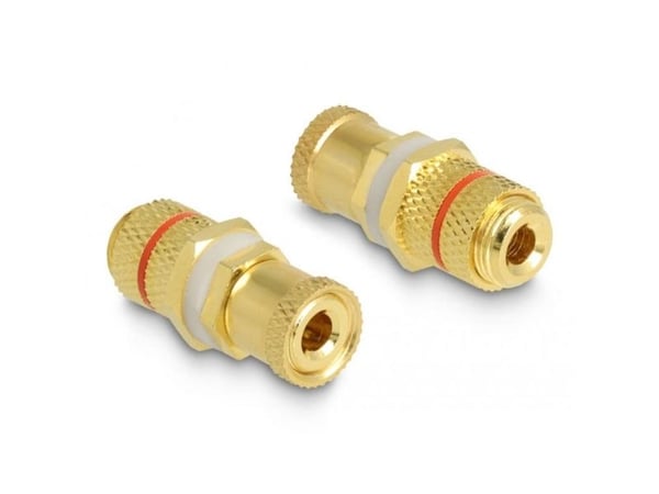 Delock - Audio-adapter - Binding Post till Binding Post - röd ring, guld