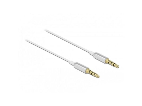 Delock - Lydkabel - mini-phone stereo 3.5 mm hann til mini-phone stereo 3.5 mm hann - 50 cm - hvit sølvfarge