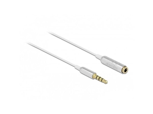 Delock - Lydforlengelseskabel - mini-phone stereo 3.5 mm hann til mini-phone stereo 3.5 mm hunn - 50 cm - hvit sølvfarge
