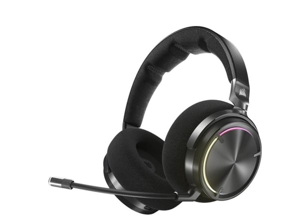CORSAIR Gaming VIRTUOSO MAX WIRELESS - Hodesett - full størrelse - Bluetooth / 2,4 GHz radiofrekvens - trådløs, kablet - aktiv støydemping - karbon