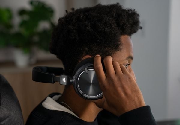 CORSAIR Gaming VIRTUOSO MAX WIRELESS - Hodesett - full størrelse - Bluetooth / 2,4 GHz radiofrekvens - trådløs, kablet - aktiv støydemping - karbon
