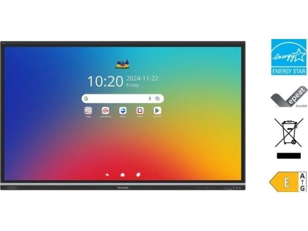 Viewsonic IFP9851 Display, 2,49 m (98"), 1428,48 x 803,52 mm, 500 cd/m², 1,07 milliarder farger, 3840 x 2160 piksler, TFT-LCD