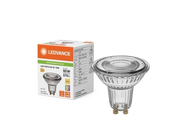 LEDVANCE 4099854456299, 6,1 W, 80 W, GU10, 575 lm, varm hvit