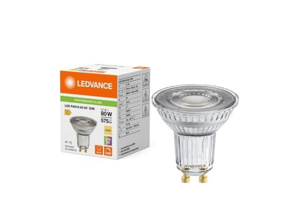 LEDVANCE 4099854456350, 6,1 W, 80 W, GU10, 575 lm, varm hvit