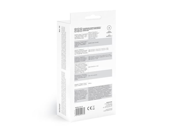 Savio BA-10, 10000 mAh, Svart
