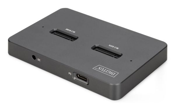 DIGITUS - SSD-dokkestasjon - brønner: 2 - M.2 - M.2 NVMe Card / SATA - USB-C 3.2 (Gen 2)