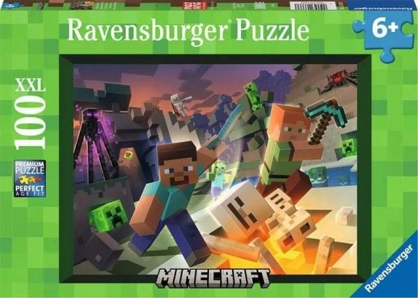 Ravensburger Minecraft, 100 kpl, Videopeli, 6 vuosi/vuosia