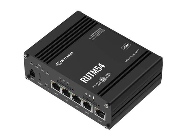 Teltonika RUTM54 - Trådløs ruter - WWAN 4-portssvitsj - 1GbE, PPP - Wi-Fi 5 - Dobbeltbånd - 5G, 4G, 3G - DIN-skinnemonterbar, overflatemonterbar, v...