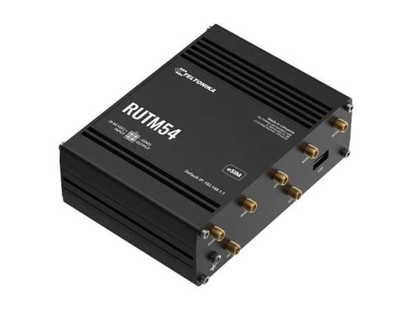 Teltonika RUTM54 - Trådløs ruter - WWAN 4-portssvitsj - 1GbE, PPP - Wi-Fi 5 - Dobbeltbånd - 5G, 4G, 3G - DIN-skinnemonterbar, overflatemonterbar, v...