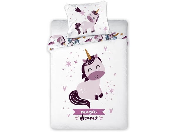 Baby Magic Unicorn Junior sengetøy 100x135 cm - 100 prosent bomull