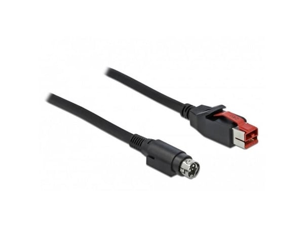 Delock - Strømforsynt USB-kabel - USB PlusPower (24 V) (hann) til Power mini-DIN (hann) - 24 V - 5 m - svart