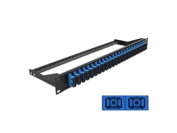 Delock - Koblingspanel - rackmonterbar - SC Duplex SM X 24 - svart, blå - 1U - 19"