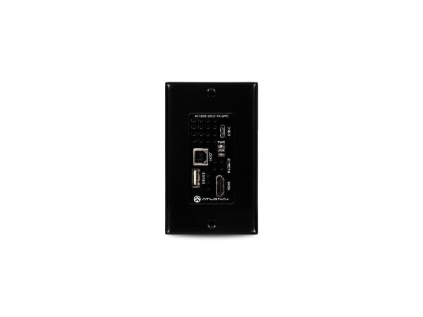 Atlona Wallplate HDBaseT Transmitter for HDMI and USB-C with USB Hub - Video/lyd-forlenger - sender - HDBaseT - opp til 100 m