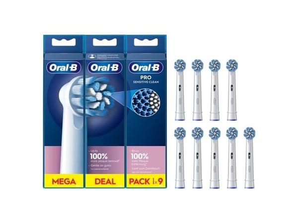 Oral-B Pro Sensitive Clean, 9 styck, Vit, Extra mjuk, 49,05 g, 180 mm, 18 mm