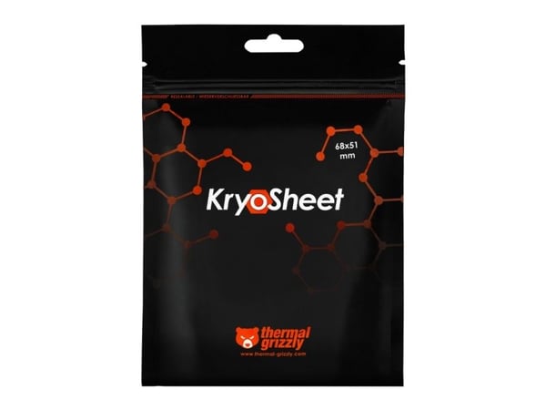 Thermal Grizzly KryoSheet, Lämpöalusta, Antrasiitti, 68 mm, 51 mm, 1 g, 1 kpl