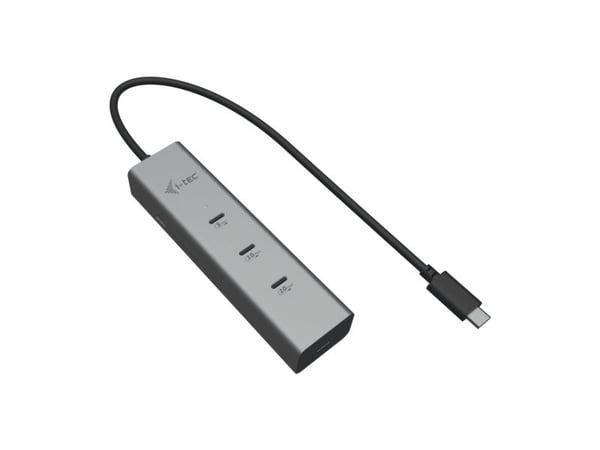 i-Tec - Hub - metall, 8K video, 85W - 1 x USB-C 3.2 Gen 1 + 1 x USB-C 3.2 Gen 1 (strømforsyning) + 3 x USB-C 3.2 Gen 2 - stasjonær