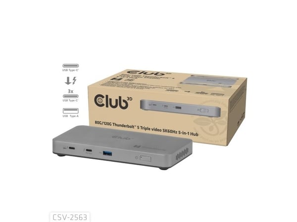 Club 3D - Dockningsstation - Thunderbolt 5 - 180 Watt