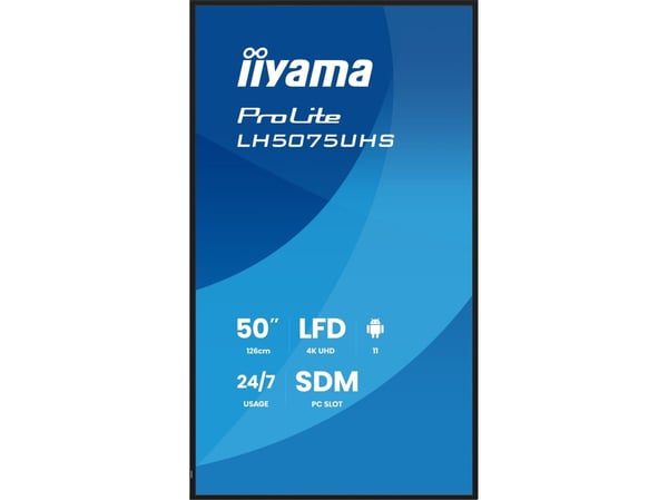 iiyama ProLite LH5075UHS-B2AG - 50" Diagonalklasse (49.5" synlig) LED-bakgrunnsbelyst LCD-skjerm - intelligent skilting - med innebygd mediespiller...