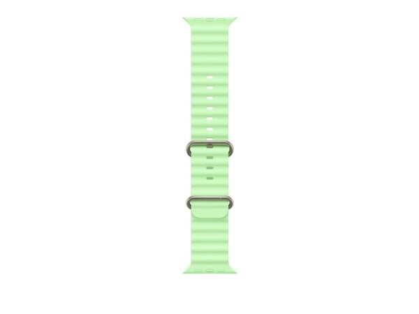 Apple - Bånd for smart armbåndsur - 49 mm, naturlig titanfinish - 130 - 200 mm - neongrønt - for Watch Hermès Series 9, SE 3, Series 10, Series 11,...