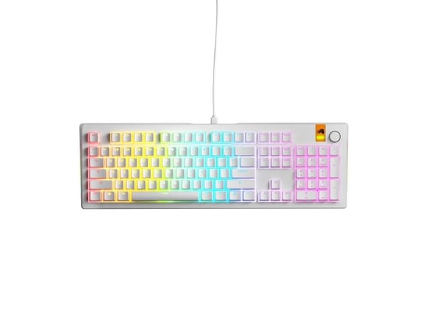 Glorious Gaming GMMK 3 HE 100% Prebuilt, Koblet med ledninger (ikke trådløs), USB, Mekanisk nøkkelbryter, QWERTY, RGB LED, Hvit
