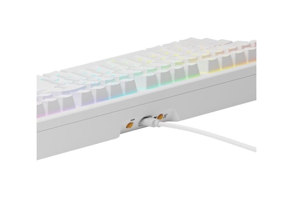 Glorious Gaming GMMK 3 HE 100% Prebuilt, Koblet med ledninger (ikke trådløs), USB, Mekanisk nøkkelbryter, QWERTY, RGB LED, Hvit