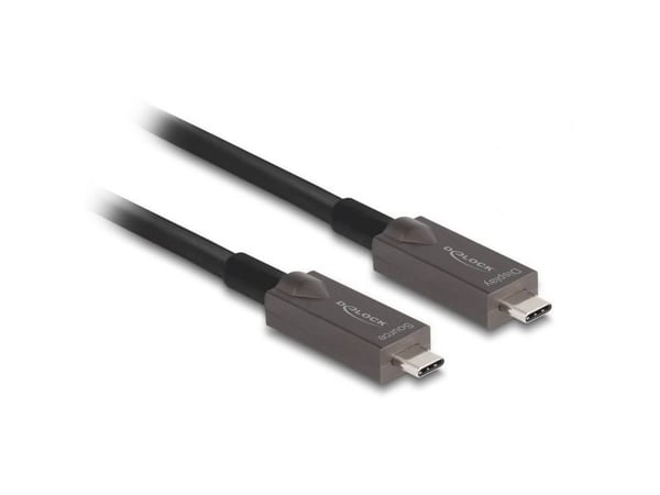 Delock - USB-kabel - 24 pin USB-C (hann) til 24 pin USB-C (hann) - USB 3.2 Gen 2 / DisplayPort 1.4 - 20 V - 3 A - 15 m - aktiv, USB Power Delivery ...