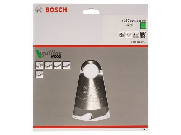 Bosch RUNDSAVKLINGE OPTILINE Ø190X2,6X30MM 12T