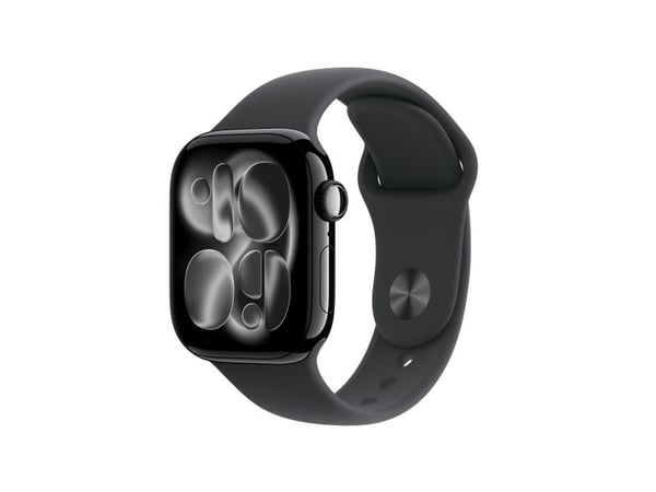 Apple Watch Series 11 GPS 42mm Jet Black Aluminium Case with Black Sport Band - S/M