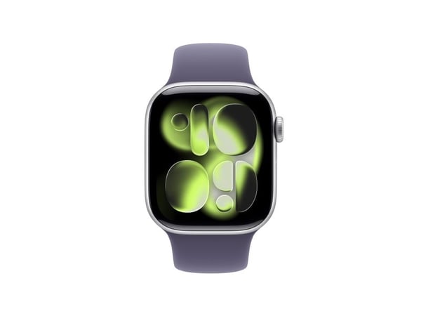 Apple Watch Series 11 GPS 42mm Silver Aluminium Case with Purple Fog Sport Band - S/M