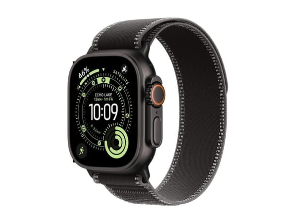 Apple Watch Ultra 3 GPS + Cellular 49mm Black Titanium Case with Black/Charcoal Trail Loop - M/L