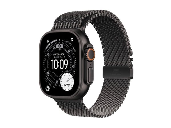 Apple Watch Ultra 3 GPS + Cellular 49mm Black Titanium Case with Black Titanium Milanese Loop - Small