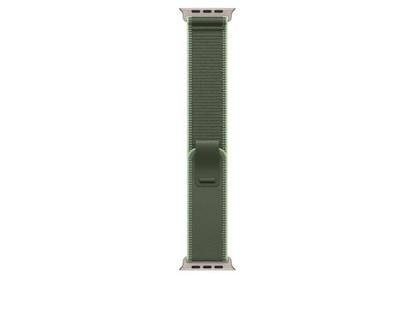 Apple - Sløyfe for smart armbåndsur - 49 mm, naturlig titanfinish - S/M-størrelse - grønn/neon - for Watch Hermès Series 9, SE 3, Series 10, Series...