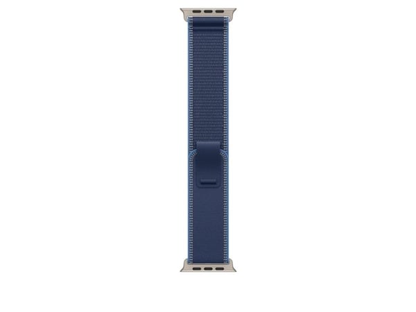 Apple - Sløyfe for smart armbåndsur - 49 mm, naturlig titanfinish - S/M-størrelse - blå/lyseblå - for Watch Hermès Series 9, SE 3, Series 10, Serie...