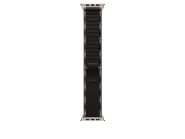 Apple - Sløyfe for smart armbåndsur - 49 mm, naturlig titanfinish - S/M-størrelse - svart/trekull - for Watch Hermès Series 9, SE 3, Series 10, Ser...