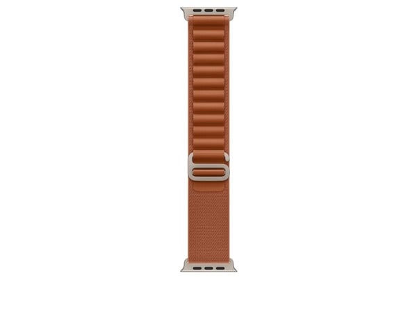 Apple - Sløyfe for smart armbåndsur - 49 mm, naturlig titanfinish - Medium størrelse - terrakotta - for Watch Hermès Series 9, SE 3, Series 10, Ser...